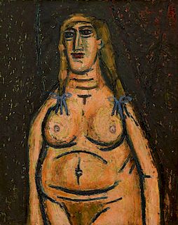 Francis Newton Souza Nude Figural Painting