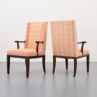 Rare Pair of Tommi Parzinger Arm Chairs