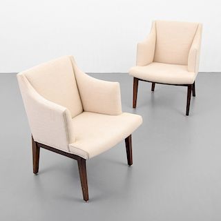 Pair of Edward Wormley BRACKET BACK Arm Chairs