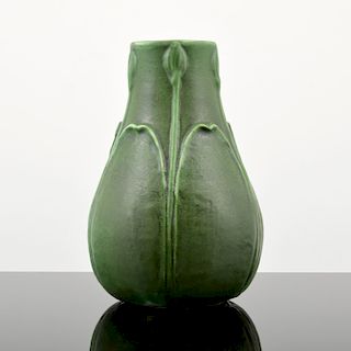 Grueby Vase With Buds & Leaves