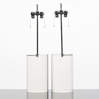 Pair of Lucite Lamps, Manner of Karl Springer
