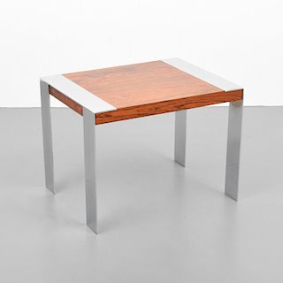 Rosewood & Chrome Side Table, Manner of Milo Baughman