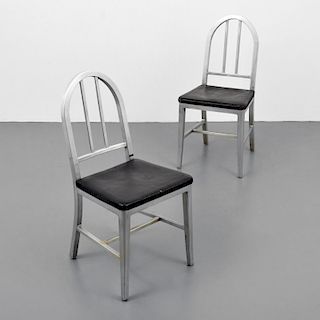 Pair of Alcoa Aluminum Art Deco Chairs