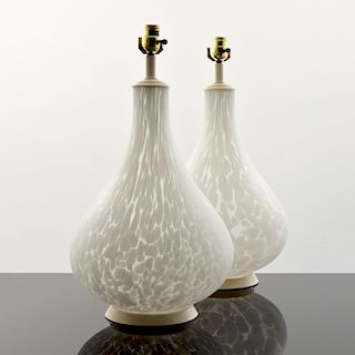 Pair of Murano Table Lamps, Manner of Vistosi
