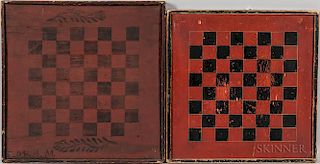 Two Painted Pine Game Boards