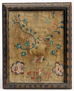 Framed Floral-decorated Embroidery