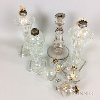Eight Pieces of Colorless Glass Lighting