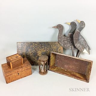 Nine Painted Wood Items