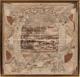 Needlework Family Record "Ann Frances Aldrich,"
