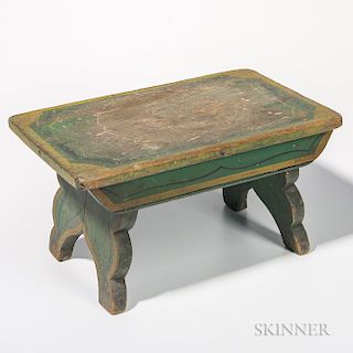 Green-painted Pine Stool