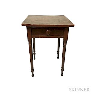Federal Red-painted Pine One-drawer Stand