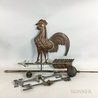 Full-body Sheet Copper Rooster Weathervane