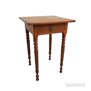 Classical Turned Cherry One-drawer Stand