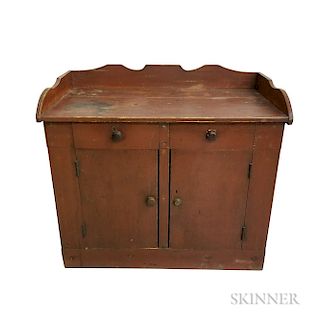 Country Red-painted Pine Server