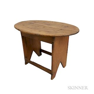Country Pine Oval-top Tea Table