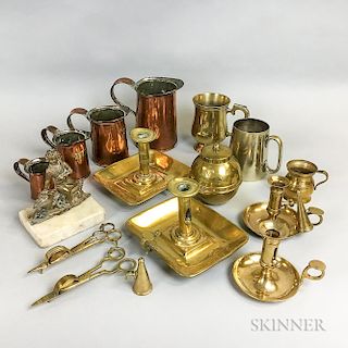 Group of Brass and Copper Domestic Items