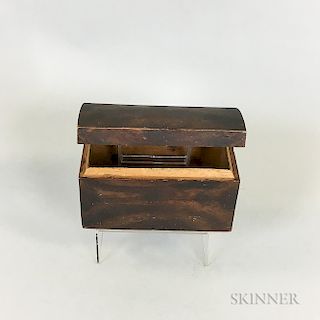 Small Grain-painted Pine Dome-top Box