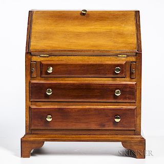 Miniature Chippendale-style Mahogany and Birch Slant-lid Desk