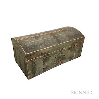 Polychrome Painted Pine Dome-top Box