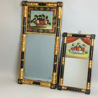Two Federal Gilt and Reverse-painted Split-baluster Mirrors