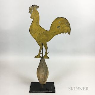 Small Yellow-painted Sheet Iron Rooster