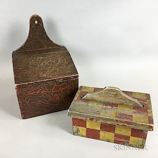 Painted Hanging Wall Box and a Covered Tool Caddy