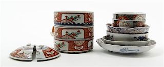 A Collection of Imari Porcelain, Height of steamer 7 1/2 inches.