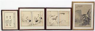 A Group of Japanese Prints, Height of largest overall 15 3/4 x width 12 3/8 inches.