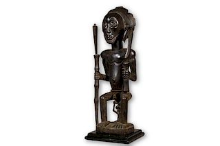 Large Sitting Luba Figure on Base from Democratic Republic of the Congo