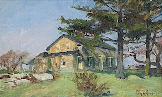 Philip Russell Goodwin 1882 - 1935 | House with Tree and Cactus