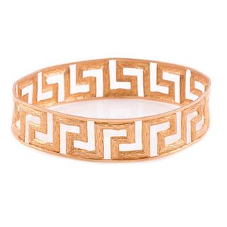 18k gold Greek key design bangle bracelet