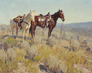 Jim C. Norton b. 1953 CAA, NWR | Ponies and Sage