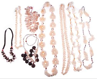 Collection of Hawaiian shell jewelry