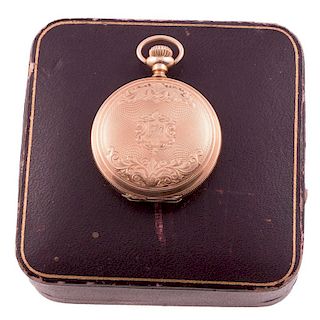 Waltham 14k gold hunting cased pocketwatch, with box