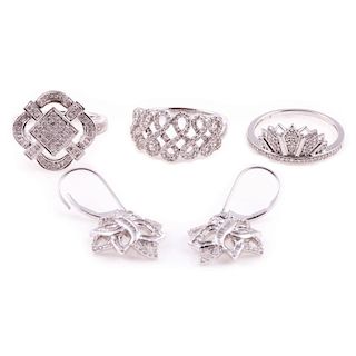 Diamond and sterling silver jewelry