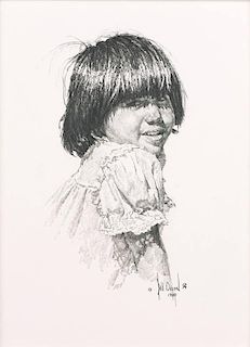 Bill Owen b. 1942 - 2013 CAA, NAWA | Portrait of a Little Girl