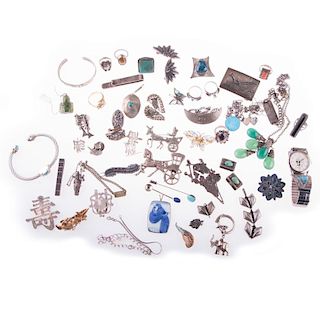 Collection of silver jewelry