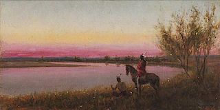 William Cary 1840 - 1922 | Indian at Sunset