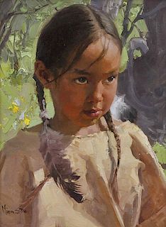 Mian Situ b. 1953 OPAM | Lakota Girl