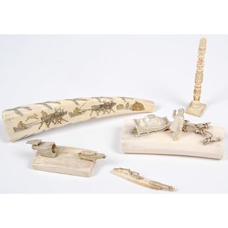 Collection of Alaskan Eskimo Walrus Ivory Carvings, From the Collection of William H. Saunders, M.D. and Putzi Saunders, Ohio
