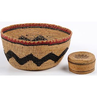 Makah / Nuu-chah-nulth Polychrome Baskets