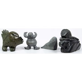 Niore Iqalukjuak (Inuit, b. 1966) Soapstone Sculpture PLUS