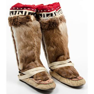 Greenlandic Inuit Walrus and Caribou Mukluks, From the Collection of William H. Saunders, M.D. and Putzi Saunders, Ohio