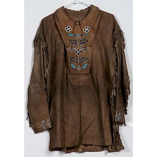 Cree Beaded Smoke-Tanned Hide Shirt, From the Collection of William H. Saunders, M.D. and Putzi Saunders, Ohio