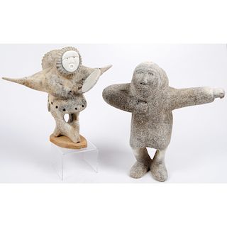 Elliot Olanna (Inuit, 1926-2008) Whalebone Sculpture, PLUS, From the Collection of William H. Saunders, M.D. and Putzi Saunders, Ohio