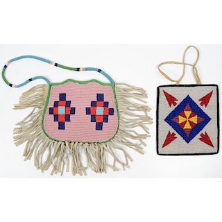 Plateau Beaded Hide Bags, From an Old Nebraska Collection
