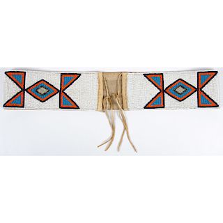 Southern Plains Beaded Canvas Belt, From the Collection of William H. Saunders, M.D. and Putzi Saunders, Ohio