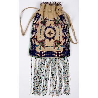 Apache Beaded Hide Bag, From the collection of Art Gerber, Indiana