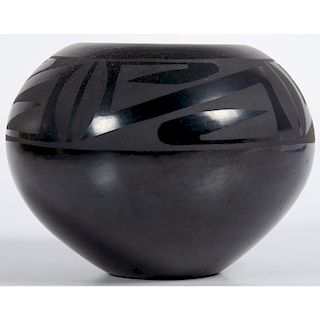 Helen Gutierrez (San Ildefonso, 1930-1995) Blackware Pottery Bowl