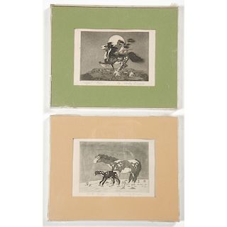 Woody Crumbo (Potawatomi, 1912-1989) Block Prints